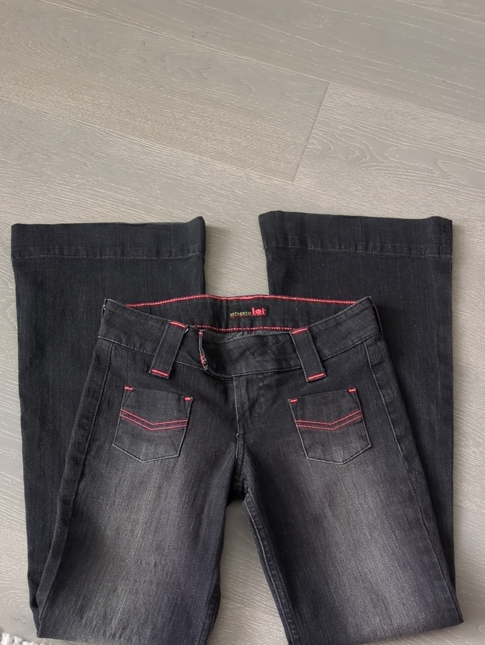 Vintage l.e.i Black Jeans with Pink Stitching
